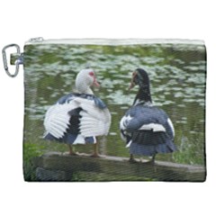 Muscovy Ducks At The Pond Canvas Cosmetic Bag (xxl)