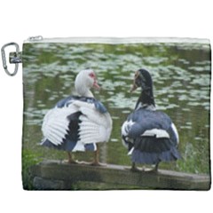 Muscovy Ducks At The Pond Canvas Cosmetic Bag (xxxl) by IIPhotographyAndDesigns