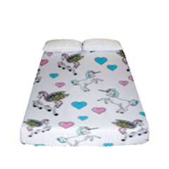 Unicron, Pegasus And Hearts Fitted Sheet (full/ Double Size) by IIPhotographyAndDesigns