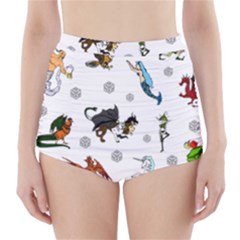 Dundgeon And Dragons Dice And Creatures High-waisted Bikini Bottoms by IIPhotographyAndDesigns