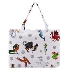 Dundgeon And Dragons Dice And Creatures Zipper Medium Tote Bag by IIPhotographyAndDesigns