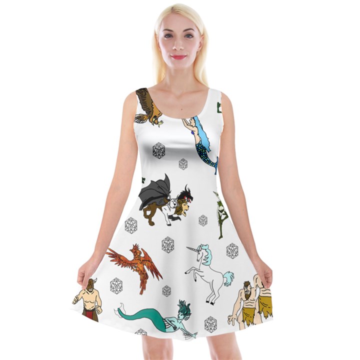 Dundgeon and Dragons Dice and Creatures Reversible Velvet Sleeveless Dress