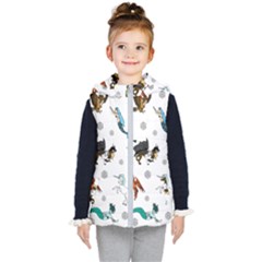 Dundgeon And Dragons Dice And Creatures Kid s Hooded Puffer Vest by IIPhotographyAndDesigns