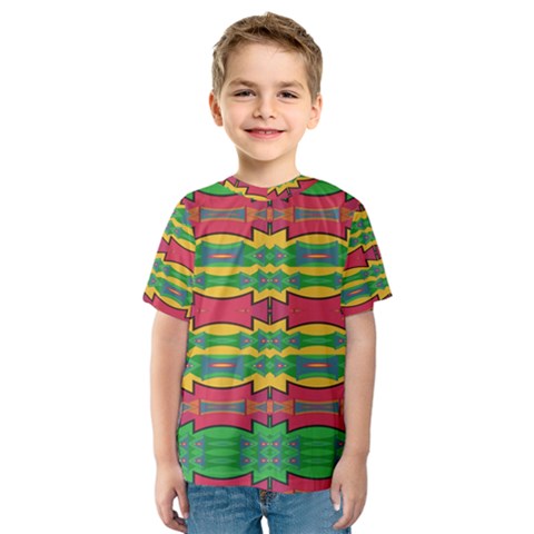 Shapes Rows Pattern                                       Kid s Sport Mesh Tee by LalyLauraFLM