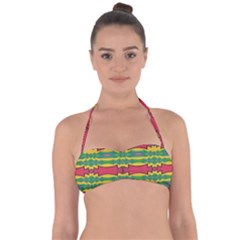 Shapes Rows Pattern                                       Halter Bandeau Bikini Top by LalyLauraFLM