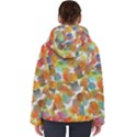 Colorful paint brushes on a white background                                       Women s Hooded Puffer Jacket View2