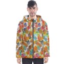 Colorful paint brushes on a white background                                        Men s Hooded Puffer Jacket View1