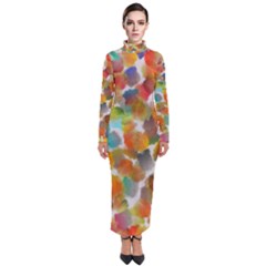 Colorful Paint Brushes On A White Background                                          Turtleneck Maxi Dress by LalyLauraFLM