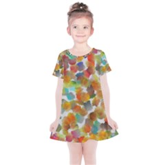 Colorful Paint Brushes On A White Background                                       Kids  Simple Cotton Dress by LalyLauraFLM