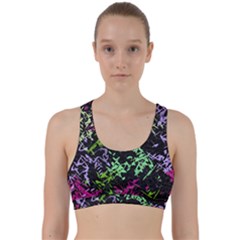 Misc Shapes On A Black Background                                            Back Weave Sports Bra by LalyLauraFLM