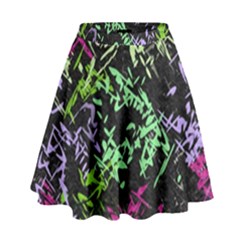 Misc Shapes On A Black Background                                           High Waist Skirt by LalyLauraFLM