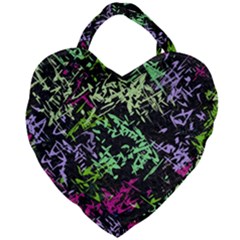 Misc Shapes On A Black Background                                    Giant Heart Shaped Tote by LalyLauraFLM