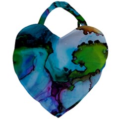 Blue Green Ink                                     Giant Heart Shaped Tote by LalyLauraFLM