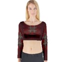 Decorative Celtic Knot On Dark Vintage Background Long Sleeve Crop Top View1