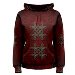 Decorative Celtic Knot On Dark Vintage Background Women s Pullover Hoodie by FantasyWorld7