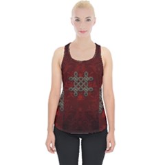 Decorative Celtic Knot On Dark Vintage Background Piece Up Tank Top by FantasyWorld7