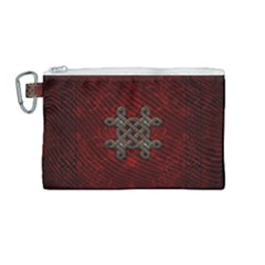 Decorative Celtic Knot On Dark Vintage Background Canvas Cosmetic Bag (medium) by FantasyWorld7