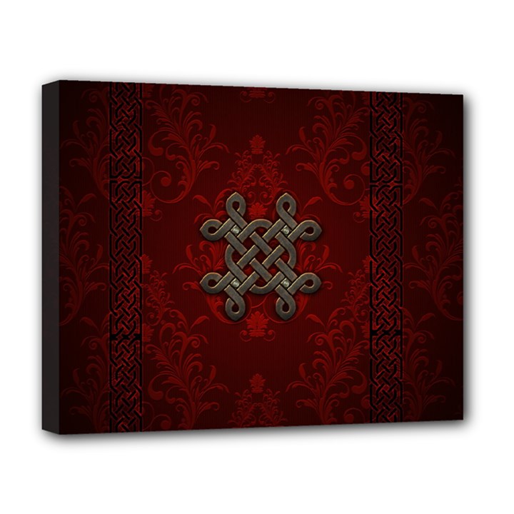 Decorative Celtic Knot On Dark Vintage Background Deluxe Canvas 20  x 16  