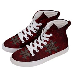 Decorative Celtic Knot On Dark Vintage Background Men s Hi-top Skate Sneakers by FantasyWorld7