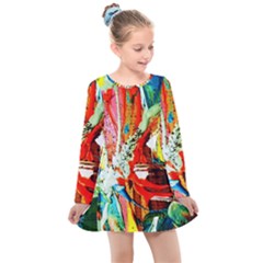 Red Aeroplane 2 Kids  Long Sleeve Dress by bestdesignintheworld