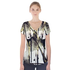 There Is No Promissed Rain 2 Short Sleeve Front Detail Top by bestdesignintheworld