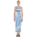 Love Script Blue Fitted Maxi Dress View1