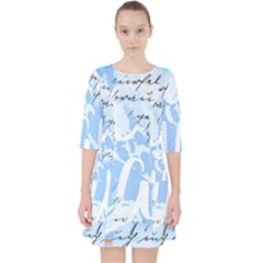 Love Script Blue Pocket Dress