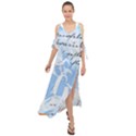 Love Script Blue Maxi Chiffon Cover Up Dress View1