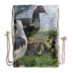 Muscovy Family Drawstring Bag (large) by IIPhotographyAndDesigns