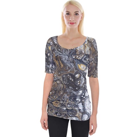 Golden Bubbles Wide Neckline Tee by lwdstudio