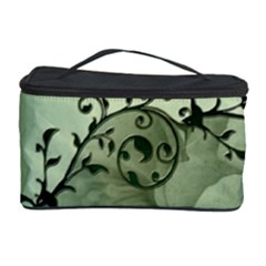 Elegant, Decorative Floral Design In Soft Green Colors Cosmetic Storage Case by FantasyWorld7