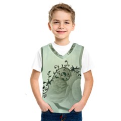 Elegant, Decorative Floral Design In Soft Green Colors Kids  Sportswear by FantasyWorld7