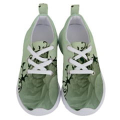 Elegant, Decorative Floral Design In Soft Green Colors Running Shoes by FantasyWorld7