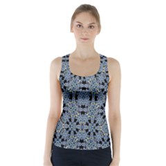 Oriental Ornate Pattern Racer Back Sports Top by dflcprints