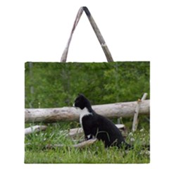 Farm Cat Zipper Large Tote Bag by IIPhotographyAndDesigns