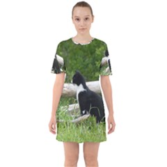 Farm Cat Sixties Short Sleeve Mini Dress by IIPhotographyAndDesigns