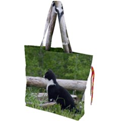 Farm Cat Drawstring Tote Bag by IIPhotographyAndDesigns