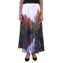 Autumn Pond Flared Maxi Skirt by IIPhotographyAndDesigns