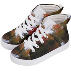 Autumn Pond Kid s Hi-top Skate Sneakers by IIPhotographyAndDesigns