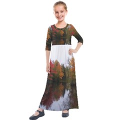 Autumn Pond Kids  Quarter Sleeve Maxi Dress by IIPhotographyAndDesigns