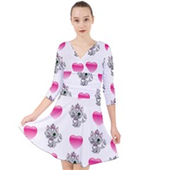 Evil Sweetheart Kitty Quarter Sleeve Front Wrap Dress by IIPhotographyAndDesigns