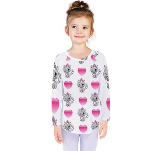 Evil Sweetheart Kitty Kids  Long Sleeve Tee by IIPhotographyAndDesigns