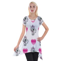 Evil Sweetheart Kitty Short Sleeve Side Drop Tunic by IIPhotographyAndDesigns