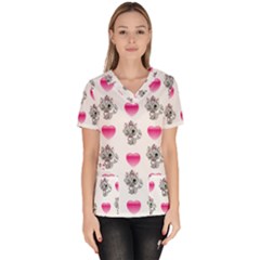 Evil Sweetheart Kitty Scrub Top by IIPhotographyAndDesigns