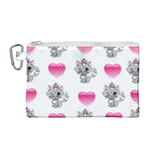 Evil Sweetheart Kitty Canvas Cosmetic Bag (medium) by IIPhotographyAndDesigns