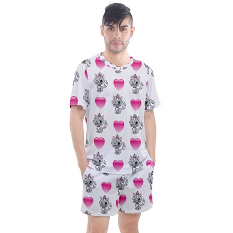 Evil Sweetheart Kitty Men s Mesh Tee And Shorts Set by IIPhotographyAndDesigns