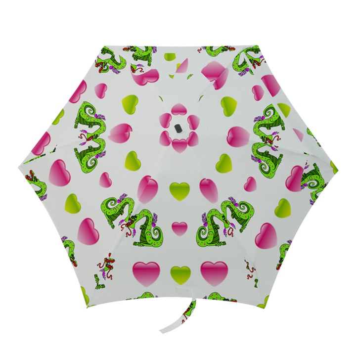 Dragons And Hearts Mini Folding Umbrellas