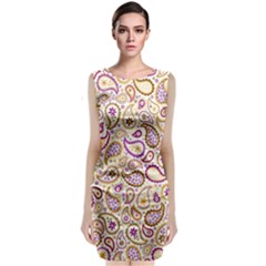 Damascus Image Purple Background Classic Sleeveless Midi Dress by flipstylezfashionsLLC