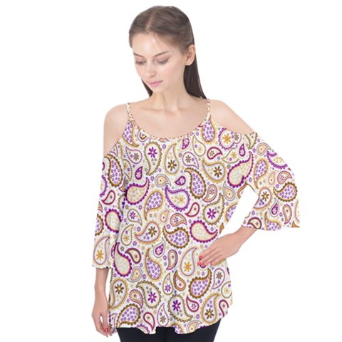 Damascus Image Purple Background Flutter Tees by flipstylezfashionsLLC