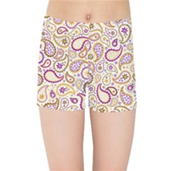 Damascus Image Purple Background Kids Sports Shorts by flipstylezfashionsLLC